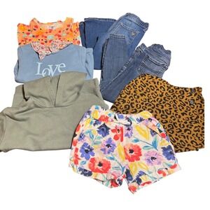 Girls Clothing Lot Size 6 Multi Color Mixed 7pc Bundle dress jeans tops shorts